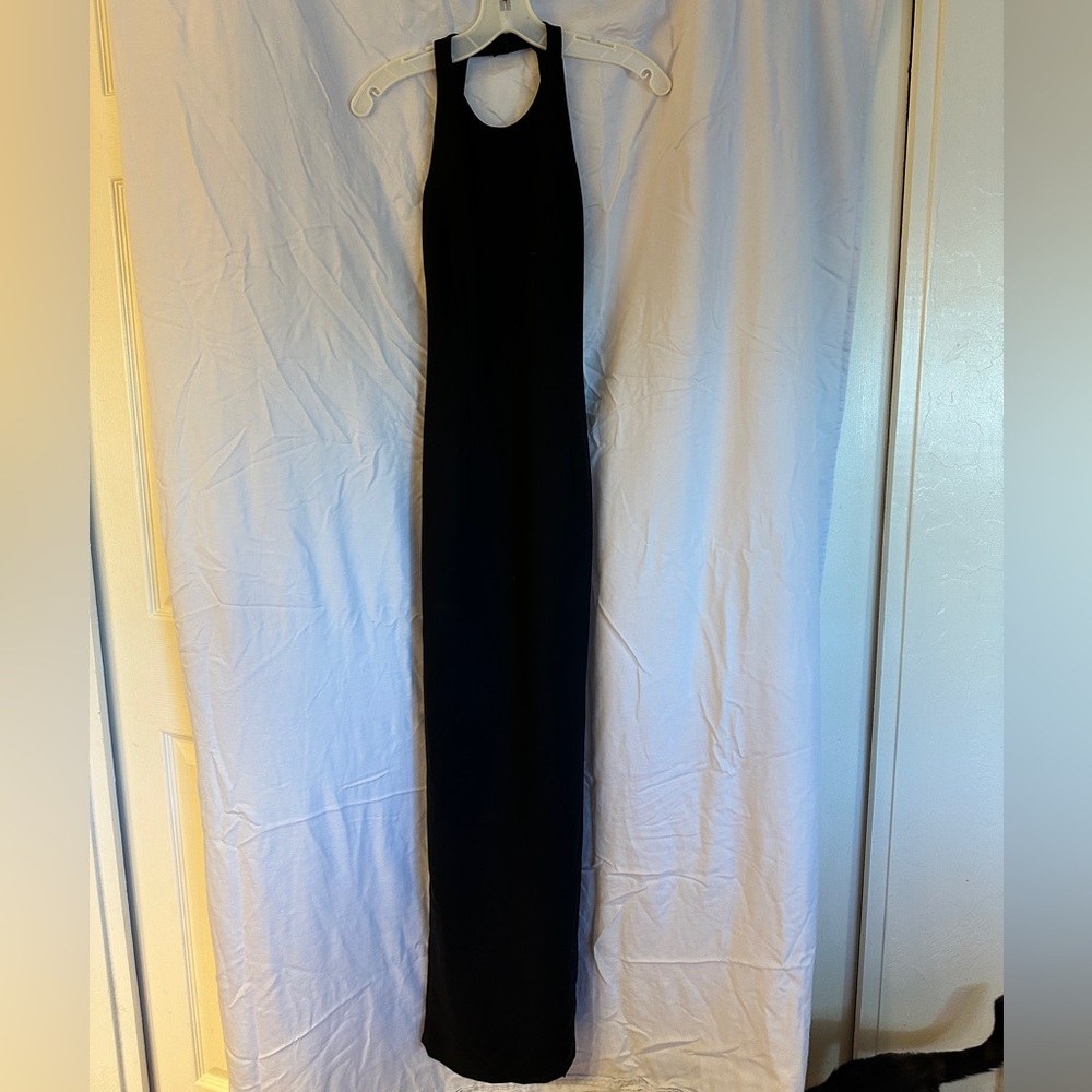 Backless Black Halter Dress
